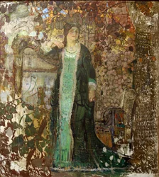 Harpiste. Portret van Tatiana Sergeevna Bartseva (1886-1984)