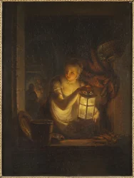 Een vrouw met een lantaarn, 1818