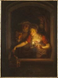 Een vrouw met een brandende kaars, 1818
