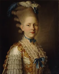 Portret van Gravin Kh. Obolenskaya, ca. 1776