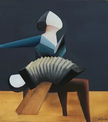 Speler van de geometrische accordeon