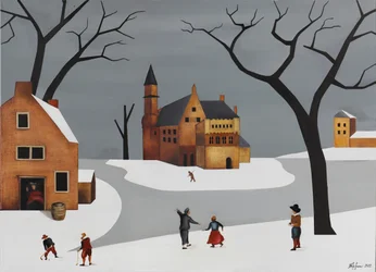 Speels sneeuwdorp