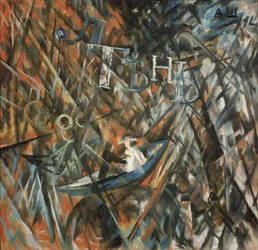 Rayonistische compositie. Luiheid en schaduw, 1914