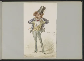 Karikaturale figuur met een bolhoed