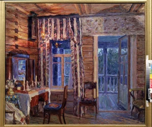 Interieur met iconenlamp