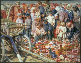 Speelgoedverkoopster op de kermis