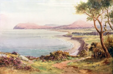 Killiney Bay en Bray Head (kleurenlitho)
