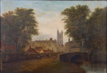 Cardiff vanaf de North Road, c1784