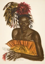 Tuba, chef Matchaga (Niangara (haut Ouelle), uit Tekeningen en Schilderijen van Afrika, uitgevoerd tijdens de Citroen Centraal Afrika expeditie, tweede missie Haardt Audouin-Dubreuil, uitgegeven Parijs, 1927