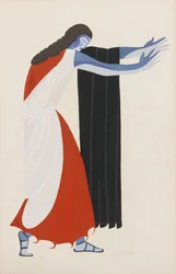 Kostuumontwerp voor het toneelstuk Zeven Tegen Thebe van Aeschylus, 1925