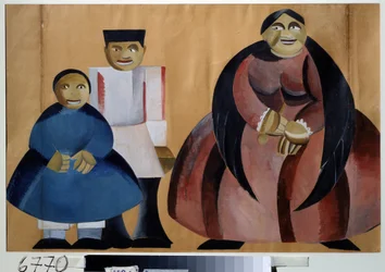 Voorbereidend kostuum voor het stuk "De dood van Tarelkin" van Alexander Sukhovo-Kobylin (1817-1903)