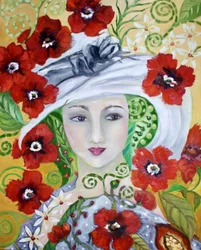 Elegante vrouw: bloemendroom