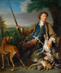 Portret van de kunstenaar als jager, ca. 1699 (schilderij op doek)