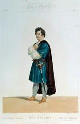 Franse tenor Adolphe Nourrit in de rol van Melechtal in de opera "Guillaume Tell" door Gioacchino Rossini
