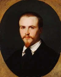 Een zelfportret, buste lengte, 1847