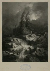Bergstroom in een storm