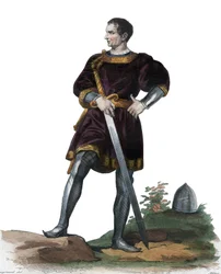 Portret van Olivier V door Clisson (1336-1407), Franse Constable. illustratie uit 