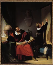 De lezing van Hendrik IV (1553-1610). De toekomstige koning van Frankrijk met zijn leermeester. Schilderij door Alexandre-Evariste Fragonard (1780-1850), ca.1822-1824. Pau, Musée du Château