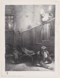 Een val van de trap, 1834-35