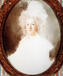 Portret van Marie Antoinette, Aartshertogin van Oostenrijk en Koningin van Frankrijk - onvoltooide tekening door Kucharsky, Museum van Versailles