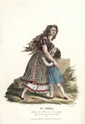 Ballerina Miss Marie Cheza als Jenny in het ballet-pantomime Jenny