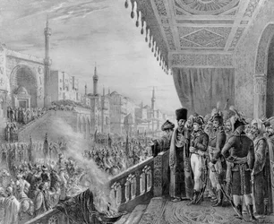 Viering van het Feest van Mohammed, in Caïro, 6 Fructidor Jaar VI (23 augustus 1798) gegraveerd door Charles Etienne Pierre Motte (1785-1836)