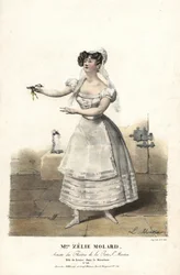 Danseres Miss Zelie Molard en Louise in Le Deserteur door Francois-Alexis Blache Jr., gechoreografeerd door Dauberval, Theatre de la Porte St. Martin