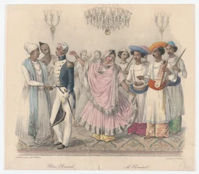 Een Nautch, uit Vierentwintig platen illustratief voor Hindoe en Europese manieren in Bengalen, 1832