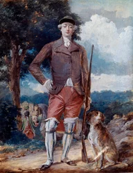 Portret van Charles-Philippe van Frankrijk (1757-1836), graaf van Artois, toekomstige Charles X, in jagerskostuum