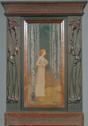 Een passerende vrouw (schilderij op doek)