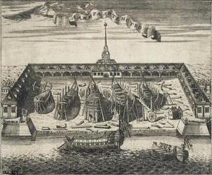 Uitzicht op de Admiraliteitsscheepswerf in St. Petersburg