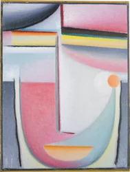 Abstract hoofd: Symfonie in roze