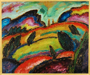 Huegel - Heuvel (olieverf op karton)