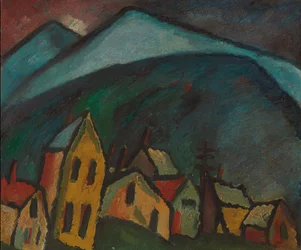 Berglandschap met huizen, 1912