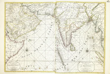 Kaart van Afrika, Arabië en India