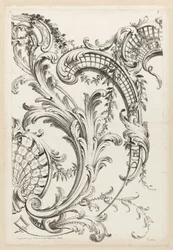 Schelp cartouches en acanthusblad motief