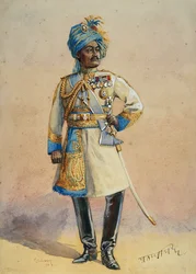 Hon Majoor-Generaal H.H. Maharaja Sir Pratap Singh Bahadur, illustratie voor 