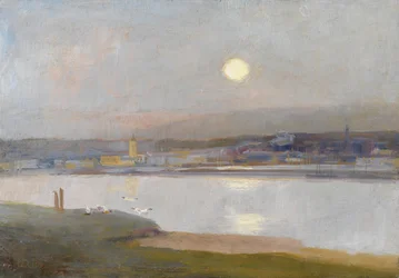 Maanopkomst boven Hayle, vanuit Lelant, ca. 1892