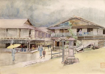 Regenachtige dag in Yumoto, 1889
