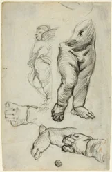 Schetsen van Putti (recto); Studie voor Ornament (verso)