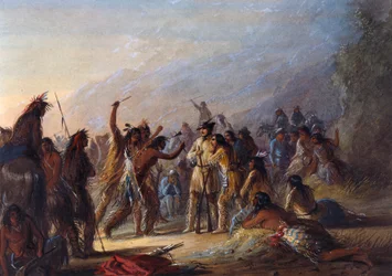 Aanval door Crow-indianen