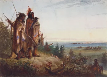 Deel de kloof of dorstige trappers die naar de rivier rennen, c.1837
