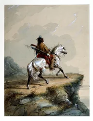 Crow-indiaan op de uitkijk