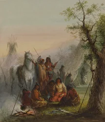 Kampement van indianen