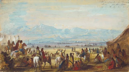 Kampement aan de Green River aan de Voet van de Rocky Mountains, c.1837