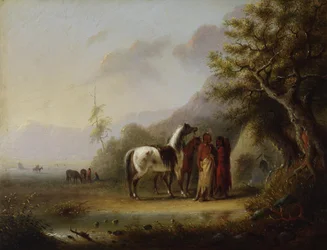 Sioux-indianen in de bergen