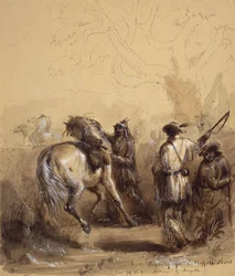 Sir W.D.S., Antoine en Auguste of Voorbereiding op een buffeljacht, ca. 1837