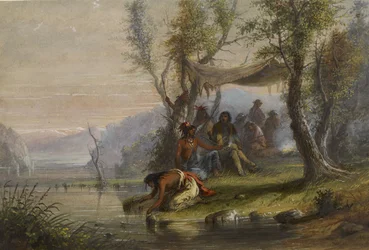 Bezoek aan een indianenkamp