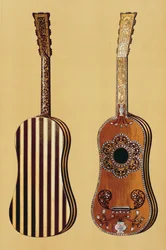 Gitaar ingelegd met parelmoer, uit 