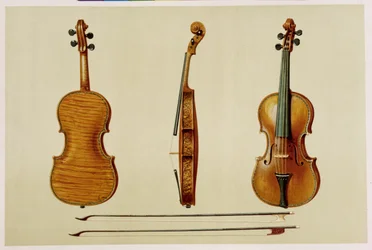 De Hellier-viool, gemaakt door Antonio Stradivarius (ca. 1644-1737) in 1679, uit „Muziekinstrumenten“
